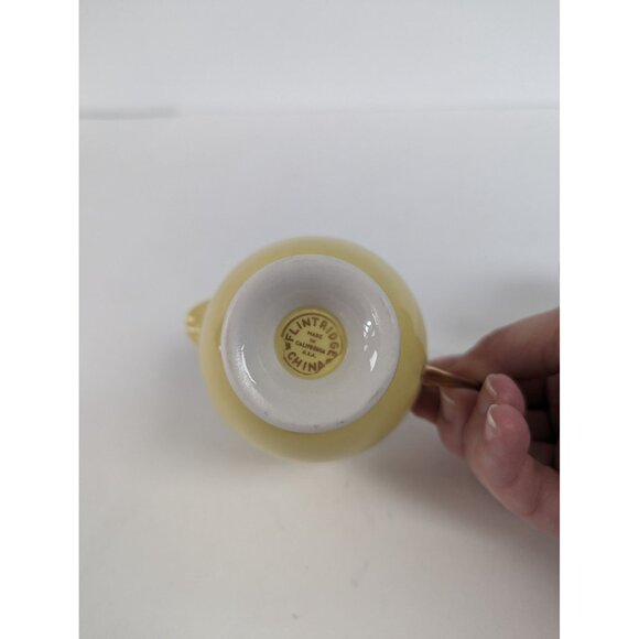 Flintridge Sylvan China Small Sugar Bowl and  Creamer Dish California Yellow - Picture 5 of 12